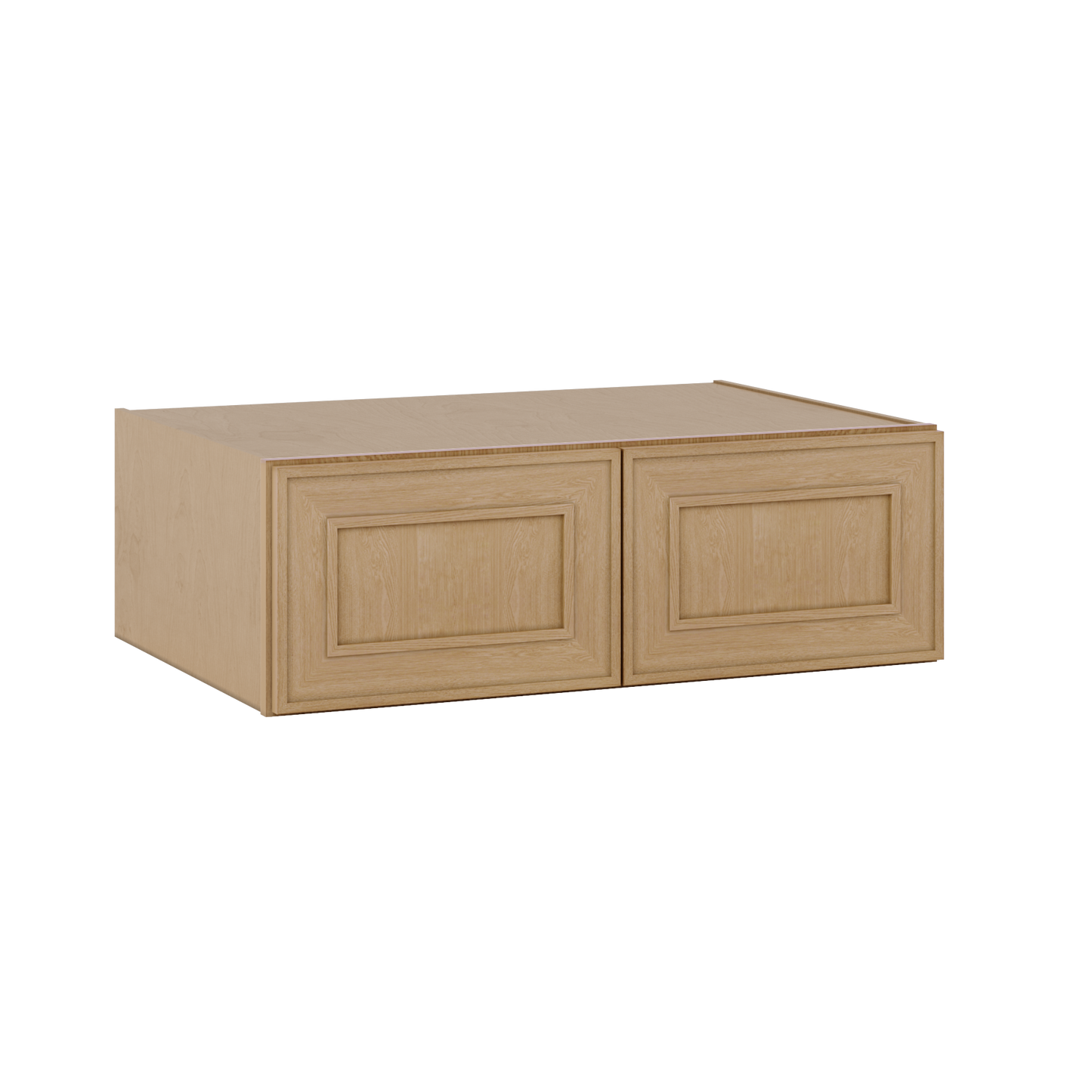 Natural oak elegant craftsman shaker refrigerator panel 12"–36" rta kitchen cabinet – angle view