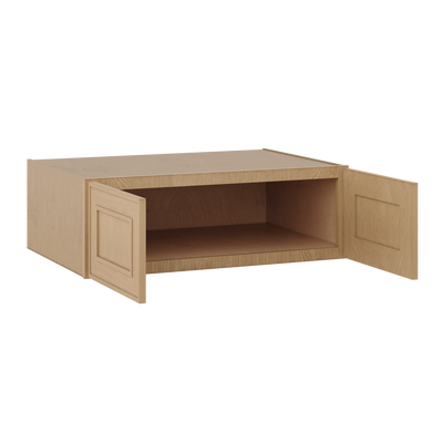 36" Wide 24" Deep 12", 15", 18", 21" & 24" Tall Elegant Oak Shaker Refrigerator Wall Cabinet