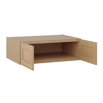 Natural oak elegant craftsman shaker refrigerator panel 12"–36" rta kitchen cabinet – open view
