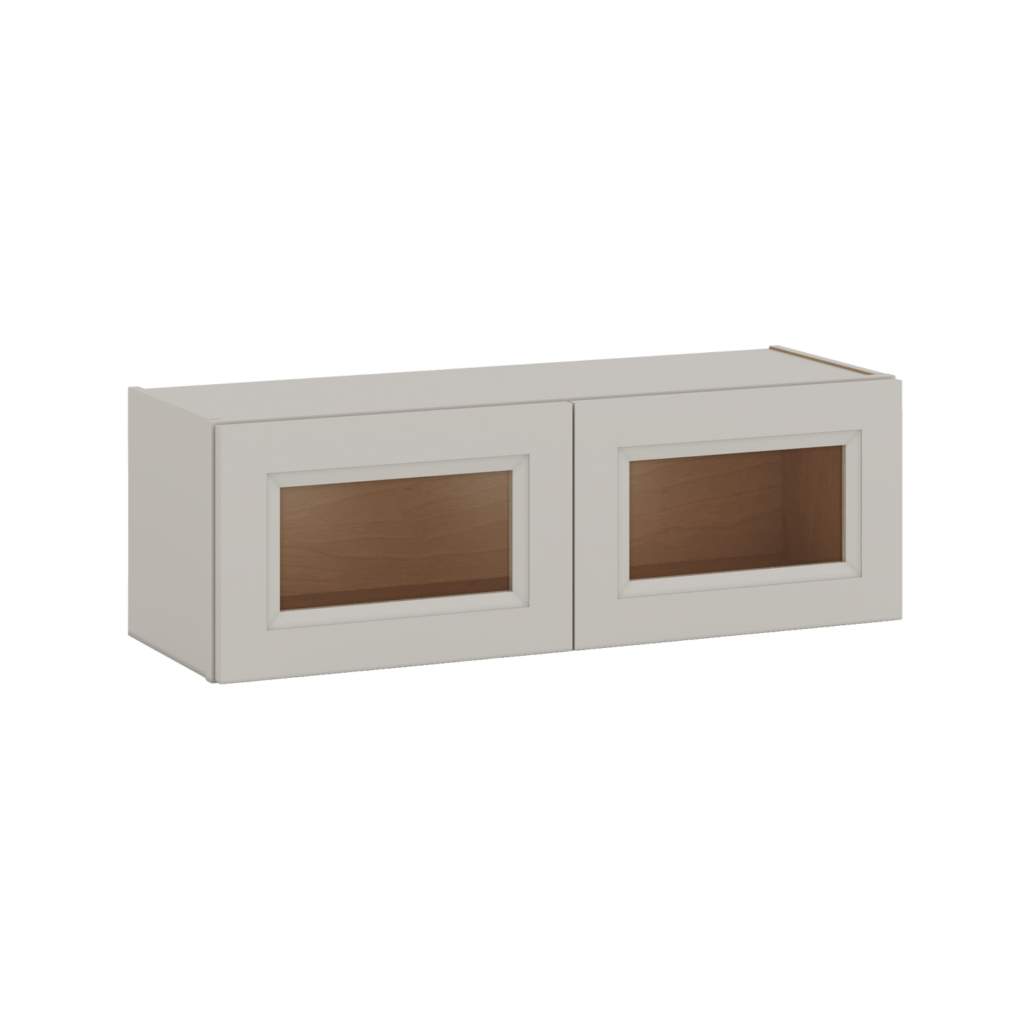 36" Wide by 12" Deep Bridge 27LGDS Laguna Gray Double Shaker Glass Ready Wall Cabinet - Double Door 12", 15", 18", 21", 24" Tall