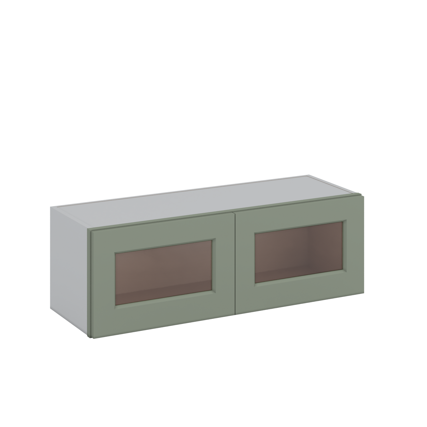 Glass Ready 36" Wide Sage Green Shaker Kitchen Cabinets RTA
