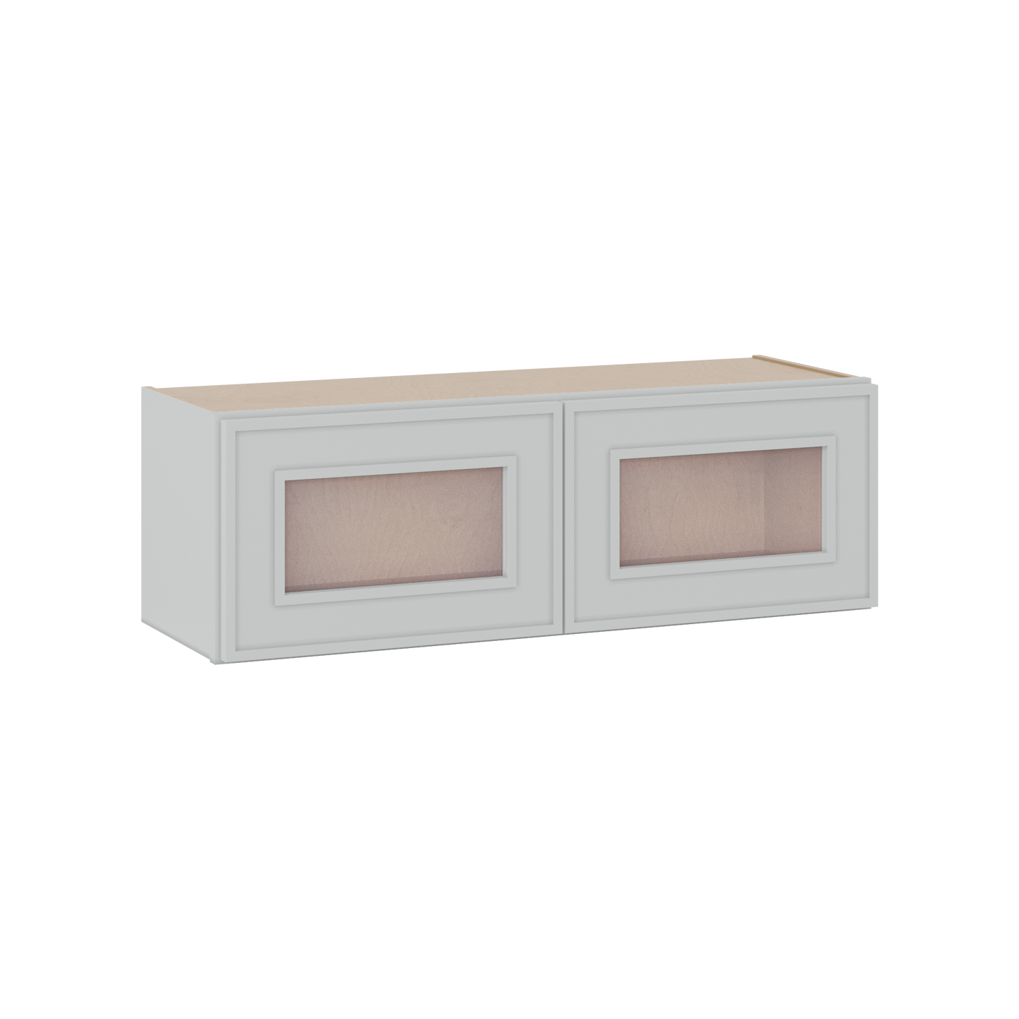 12" Tall 12" Deep Glass Door Stacker | Wall White Elegant Oak Craftsman Shaker 1-1/4" Overlay Wall Cabinet -  12", 15", 18", 21", 24", 27", 30", 33" & 36" Wide