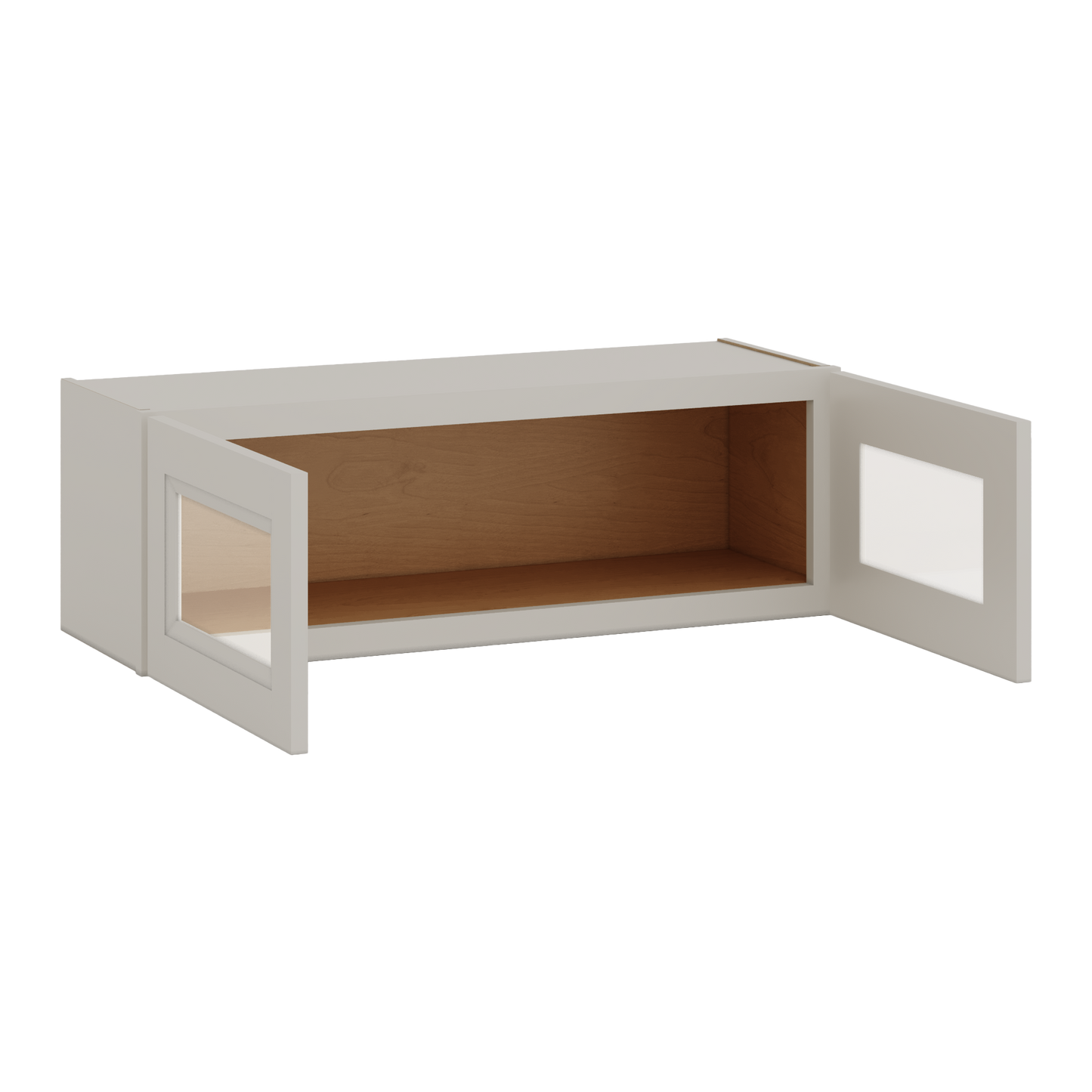 36" Wide by 12" Deep Bridge 27LGDS Laguna Gray Double Shaker Glass Ready Wall Cabinet - Double Door 12", 15", 18", 21", 24" Tall