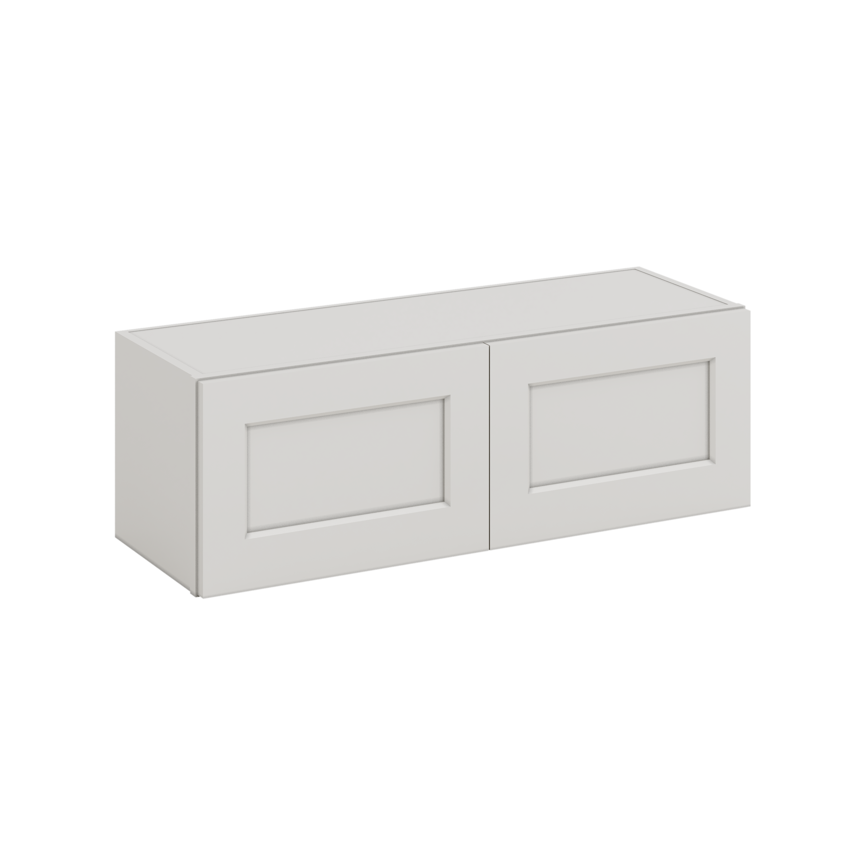 36" Wide by 12" Deep Bridge ICE White Shaker 1-1/4"Overlay Wall Cabinet - Double Door 12", 15", 18", 21", 24" Tall CWS/CWB