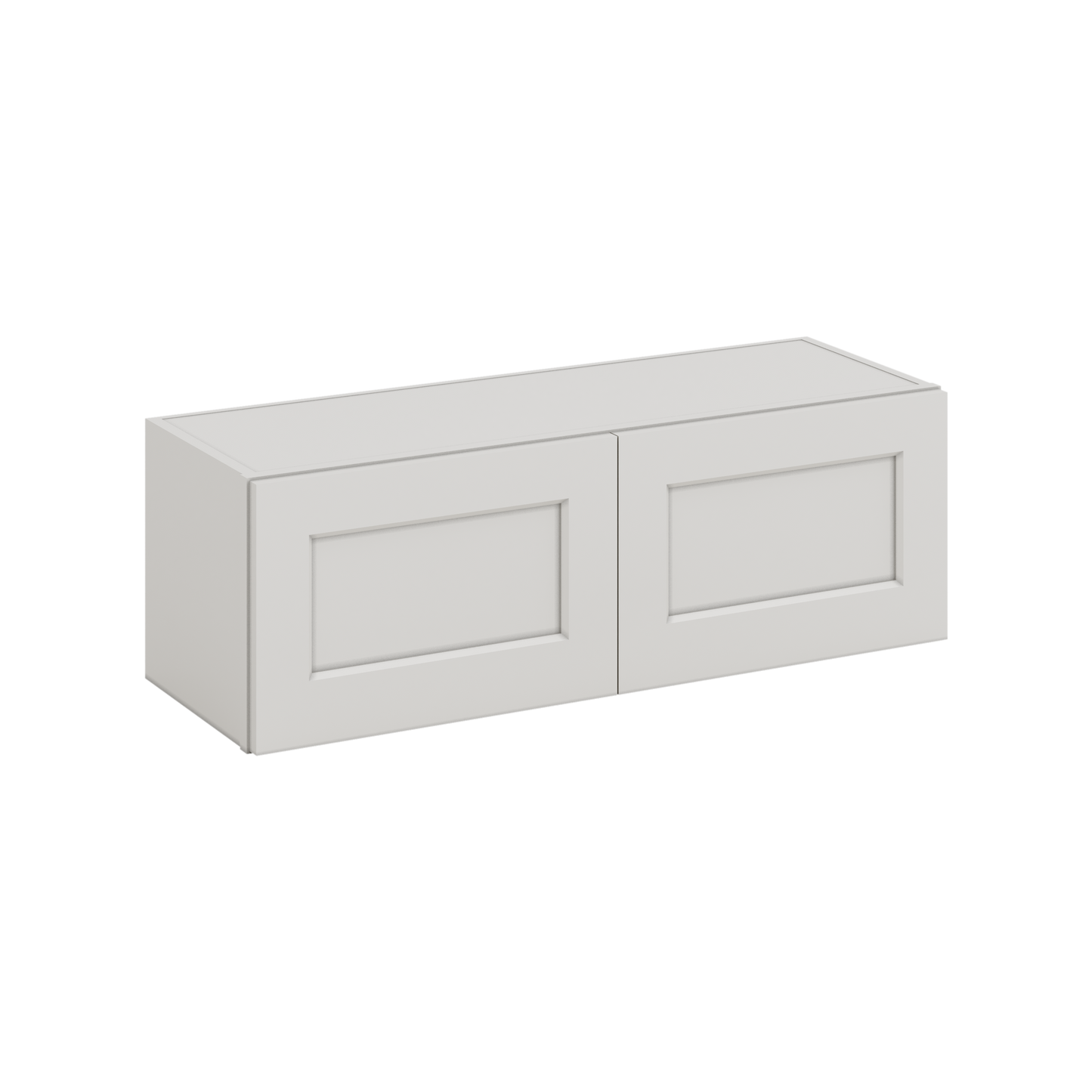 36" Wide by 12" Deep Bridge 2WS White Shaker 1-1/4"Overlay Wall Cabinet - Double Door 12", 15", 18", 21", 24" Tall