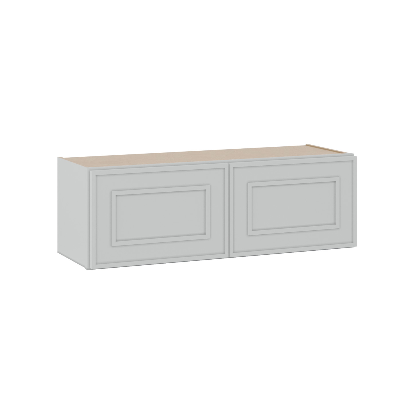 36" Wide Double Door 12", 15", 18", 21" & 24" Tall & 12" Deep White Elegant Oak Craftsman Shaker Wall Cabinet