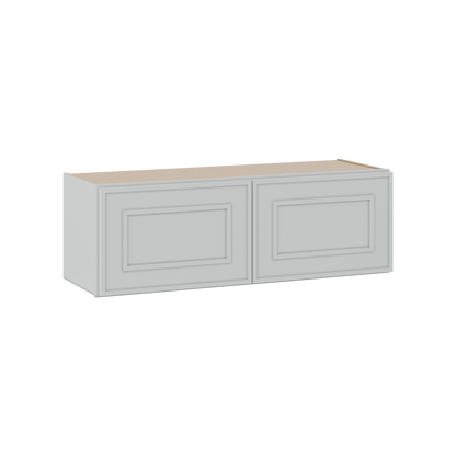 36" Wide Double Door 12", 15", 18", 21" & 24" Tall & 12" Deep White Elegant Oak Craftsman Shaker Wall Cabinet