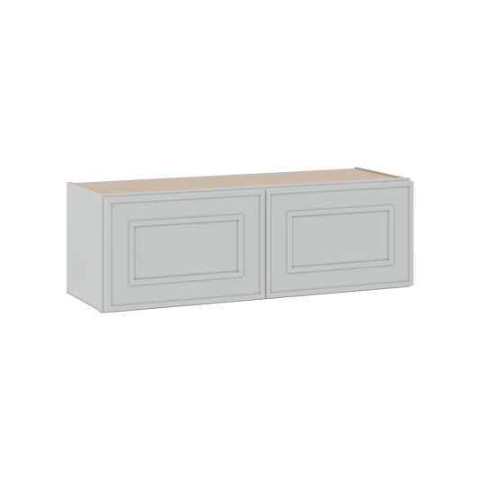 36" Wide Double Door 12", 15", 18", 21" & 24" Tall & 12" Deep White Elegant Oak Craftsman Shaker Wall Cabinet