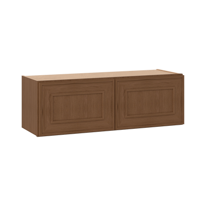36" Wide Double Door 12", 15", 18", 21" & 24" Tall & 12" Deep Elegant Craftsman Mocha Shaker Wall Cabinet