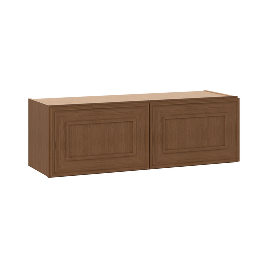 36" Wide Double Door 12", 15", 18", 21" & 24" Tall & 12" Deep Elegant Craftsman Mocha Shaker Wall Cabinet