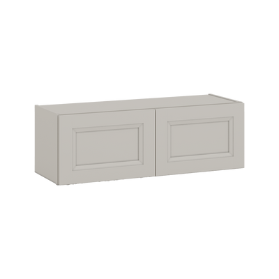36" Wide by 12" Deep Bridge 27LGDS Laguna Gray Double Shaker Wall Cabinet - Double Door 12", 15", 18", 21", 24" Tall