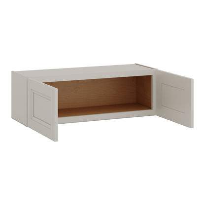 36" Wide by 12" Deep Bridge 27LGDS Laguna Gray Double Shaker Wall Cabinet - Double Door 12", 15", 18", 21", 24" Tall