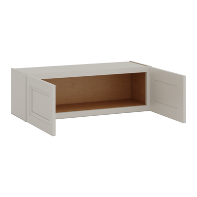 36" Wide by 12" Deep Bridge 27LGDS Laguna Gray Double Shaker Wall Cabinet - Double Door 12", 15", 18", 21", 24" Tall