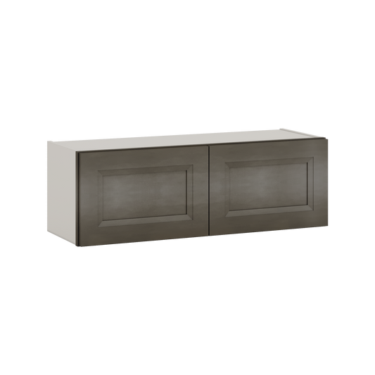36" Wide by 12" Deep Bridge Huntington Cinder Double Shaker Wall Cabinet - Double Door 12", 15", 18", 21", 24" Tall