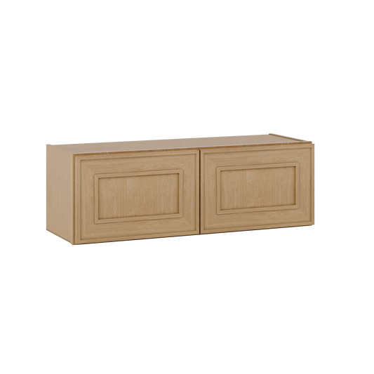 Natural oak elegant craftsman shaker double-door wall 12"–36" rta kitchen cabinet