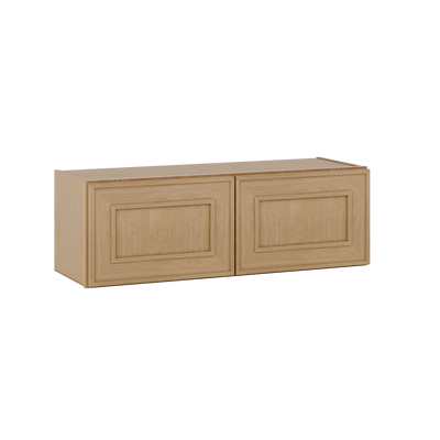 36" Wide Double Door 12", 15", 18", 21" & 24" Tall & 12" Deep Elegant Oak Craftsman Shaker Wall Cabinet