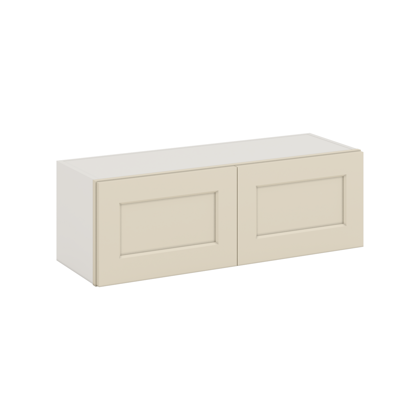 36" Wide by 12" Deep Bridge Manhattan Cream Shaker 1-1/4"Overlay Wall Cabinet - Double Door 12", 15", 18", 21", 24" Tall