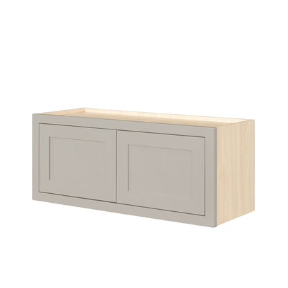 36" Wide Bridge Tuscan Gray Inset Shaker Wall Cabinet - Double Door 12", 15", 18", 21" & 24" Tall