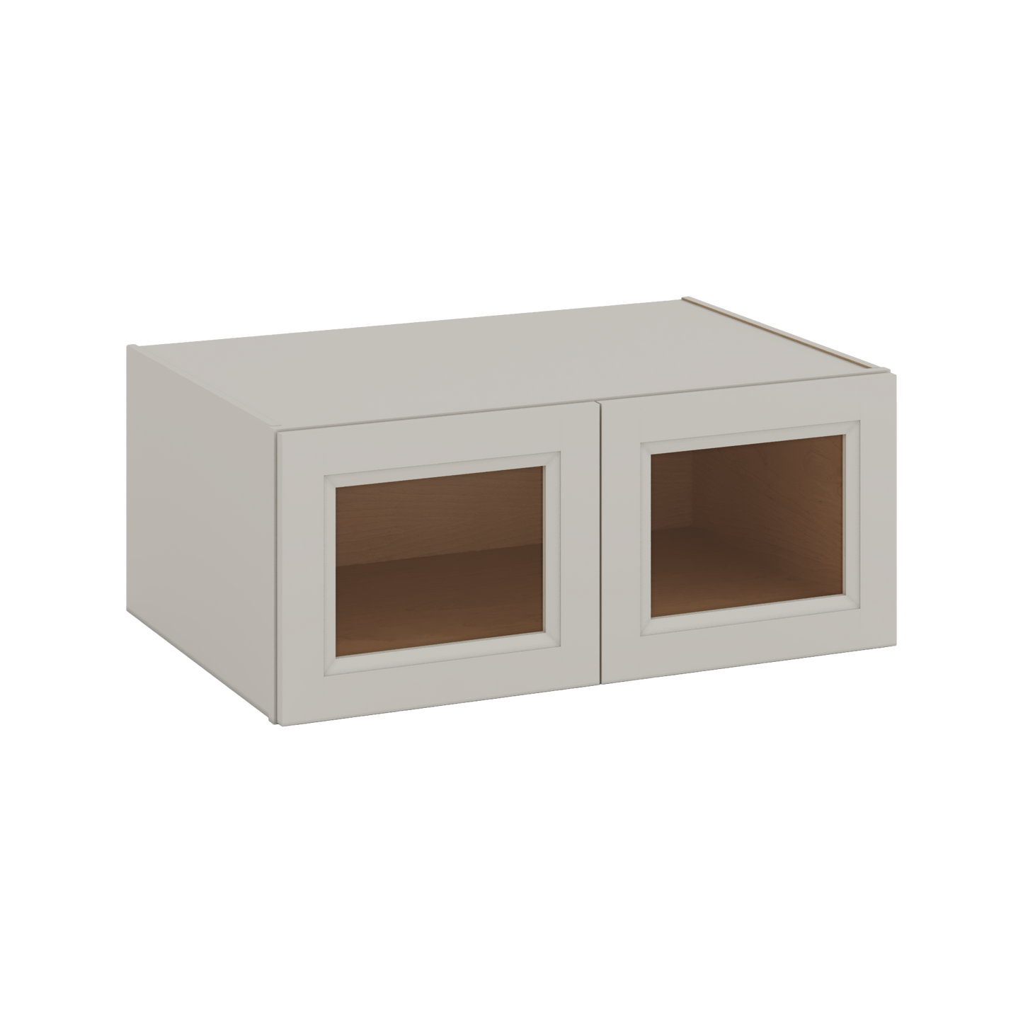 36" Wide 24" Deep Upper 27LGDS Laguna Gray Double Shaker Glass Ready Wall Cabinet - Double Door 12", 15", 18", 21", 24"