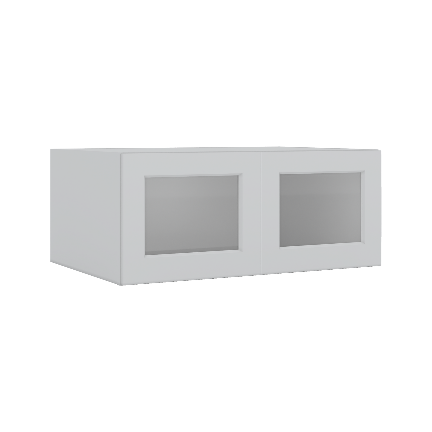 36" Wide 24" Deep Upper 2WS White Shaker 1-1/4" Overlay Glass Ready Wall Cabinet - Double Door 12", 15", 18", 21", 24"