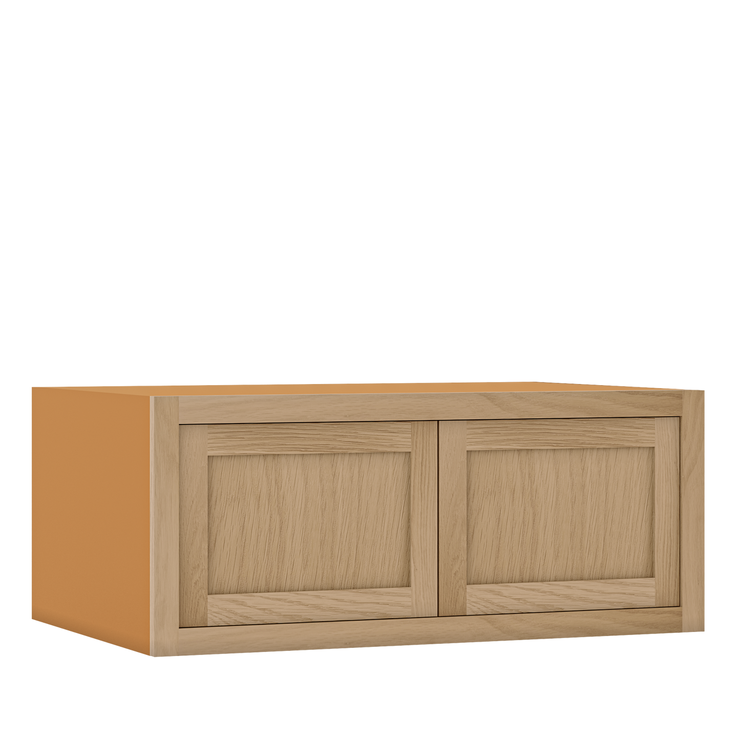 36" Wide Bridge White Oak Inset Shaker Wall Cabinet - Double Door 12", 15", 18", 21" & 24" Tall
