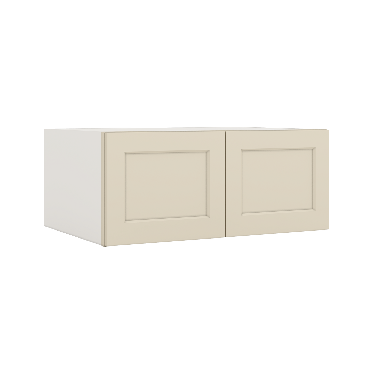 36" Wide 24" Deep Upper Manhattan Cream Shaker 1-1/4" Overlay Wall Cabinet - Double Door 12", 15", 18", 21", 24"