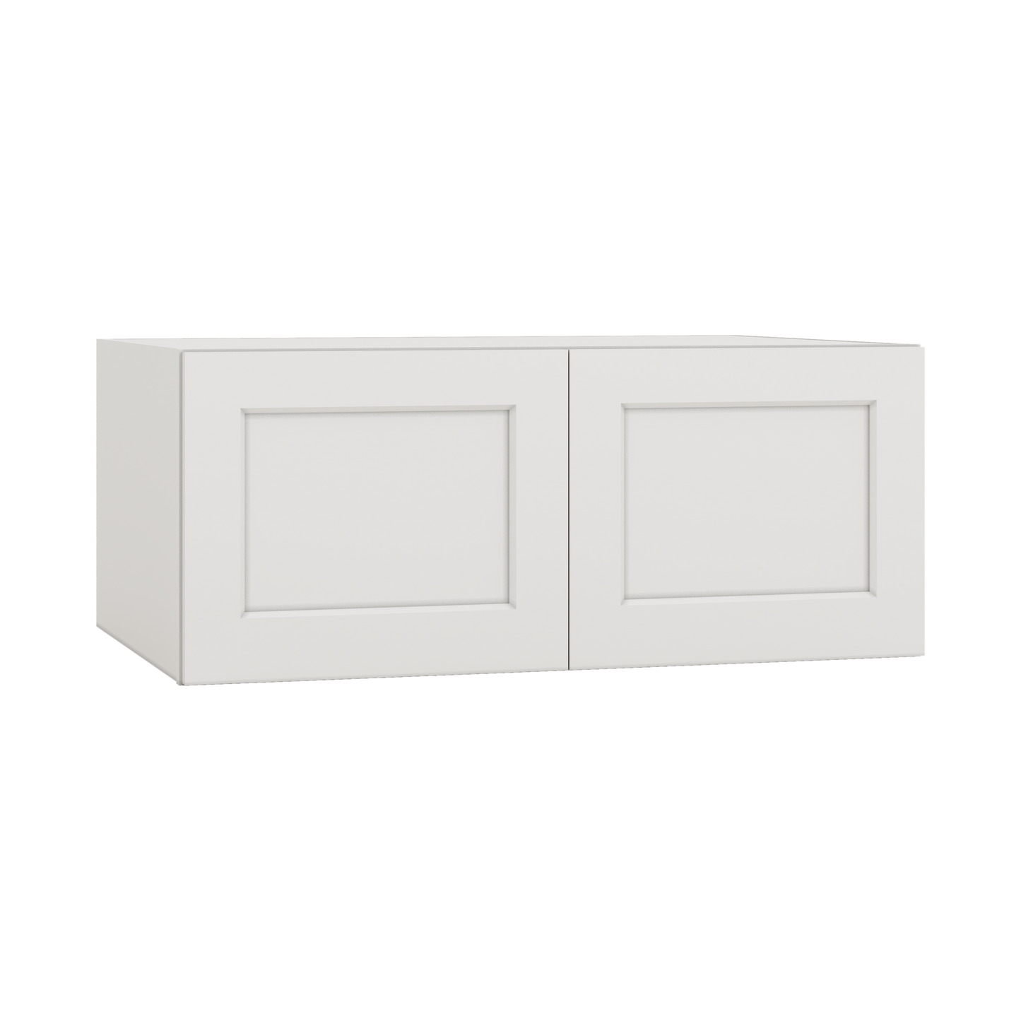 36" Wide 24" Deep Upper ICE White Shaker 1-1/4" Overlay Wall Cabinet - Double Door 12", 15", 18", 21", 24" CWS/CWB