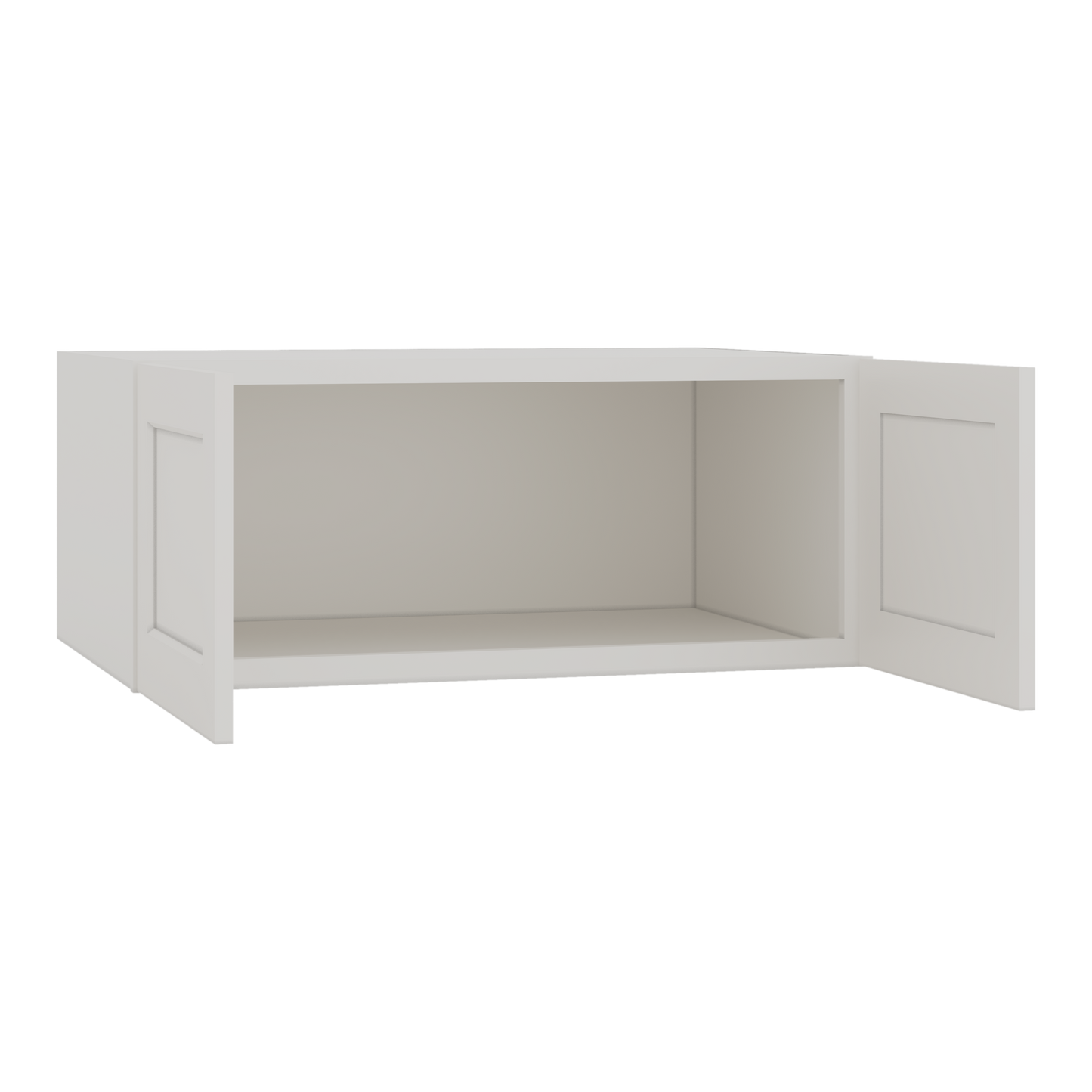 36" Wide 24" Deep Upper ICE White Shaker 1-1/4" Overlay Wall Cabinet - Double Door 12", 15", 18", 21", 24" CWS/CWB
