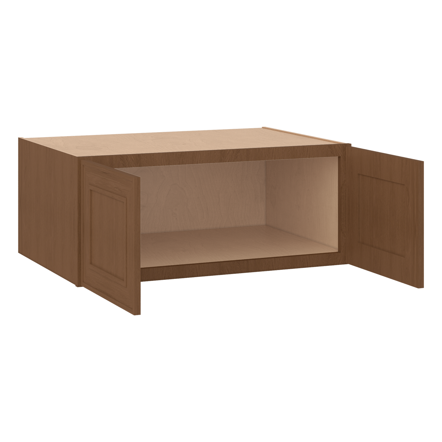 36" Wide 24" Deep 12", 15", 18", 21" & 24" Tall Mocha Elegant Oak Shaker Refrigerator Wall Cabinet