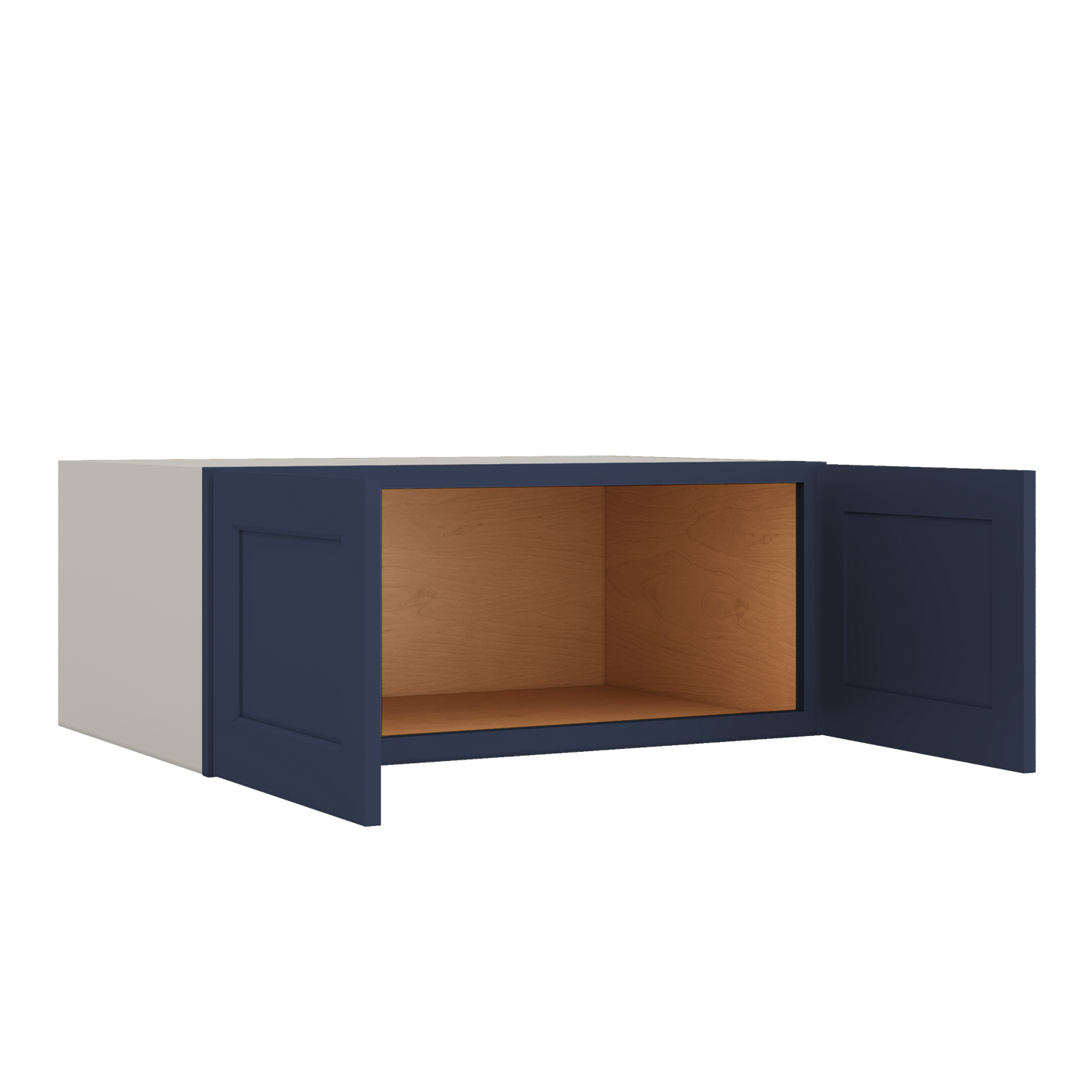 36" Wide 24" Deep Upper NB29 Naval Blue Shaker 1-1/4" Overlay Wall Cabinet - Double Door 12", 15", 18", 21", 24"