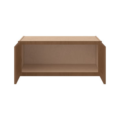 36" Wide 24" Deep 12", 15", 18", 21" & 24" Tall Elegant Craftsman Mocha Shaker Refrigerator Wall Cabinet