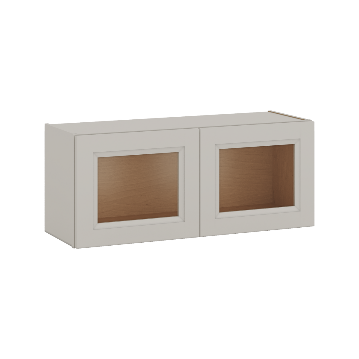 36" Wide by 12" Deep Bridge 27LGDS Laguna Gray Double Shaker Glass Ready Wall Cabinet - Double Door 12", 15", 18", 21", 24" Tall