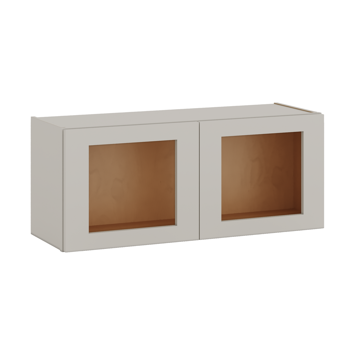 15" Tall 27LGDS Laguna Gray Double Shaker Stackable Glass Ready Wall Cabinet - Double Door 24", 27", 30", 33" & 36" Wide