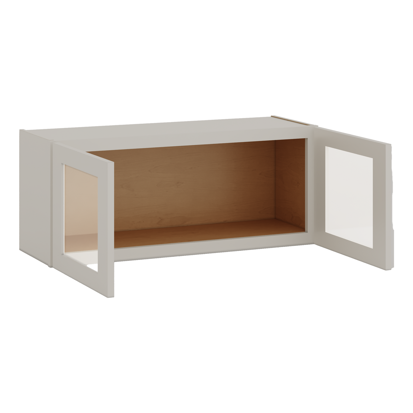 15" Tall 27LGDS Laguna Gray Double Shaker Stackable Glass Ready Wall Cabinet - Double Door 24", 27", 30", 33" & 36" Wide