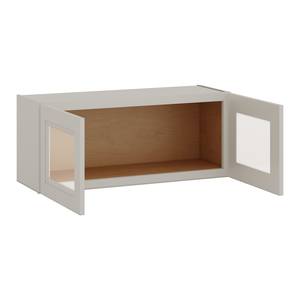 36" Wide by 12" Deep Bridge 27LGDS Laguna Gray Double Shaker Glass Ready Wall Cabinet - Double Door 12", 15", 18", 21", 24" Tall