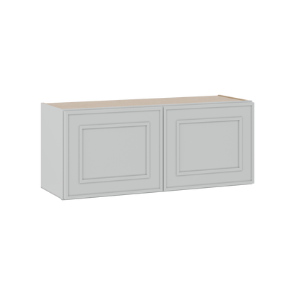 36" Wide Double Door 12", 15", 18", 21" & 24" Tall & 12" Deep White Elegant Oak Craftsman Shaker Wall Cabinet