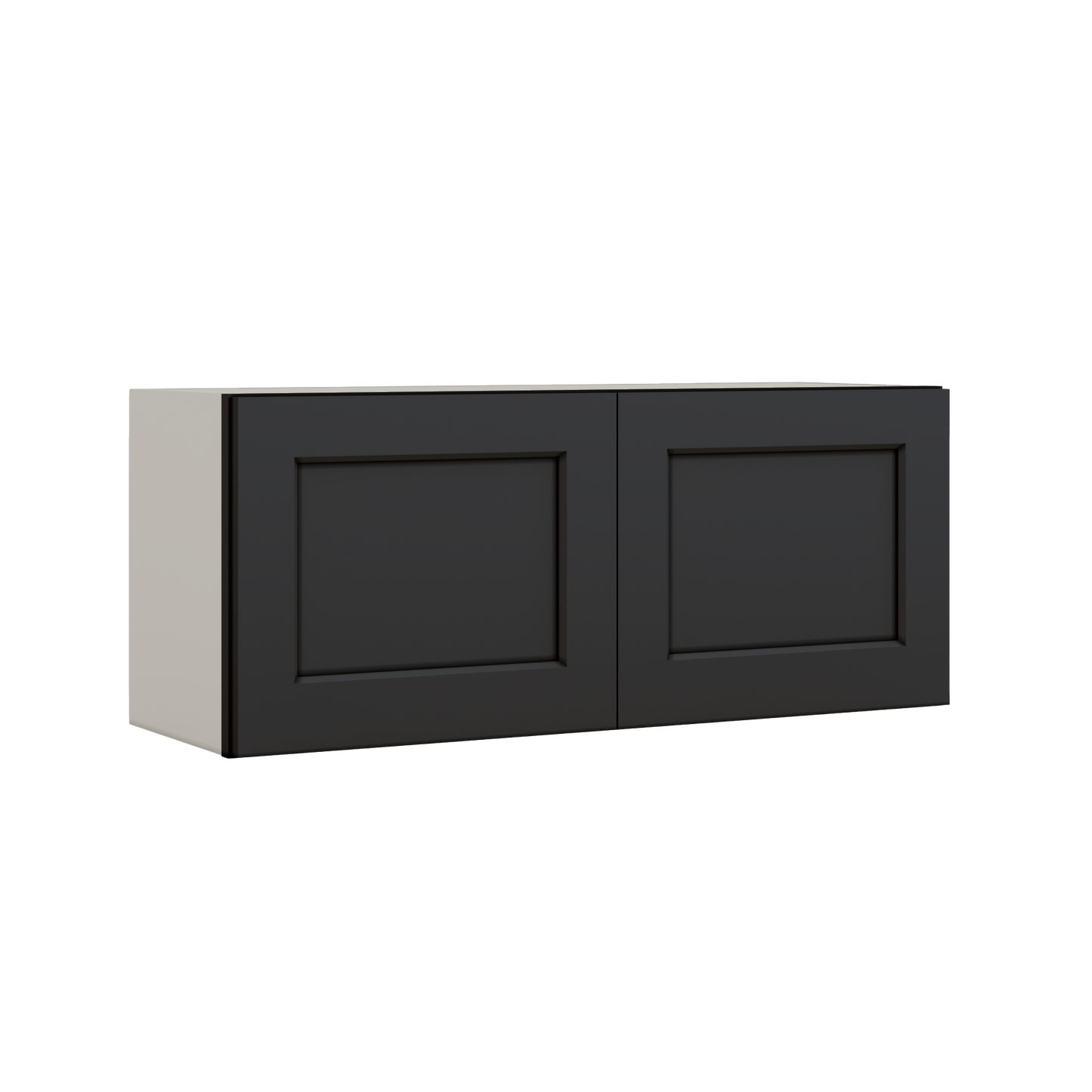 15" Tall 15HNS Hermosa Noir Black Shaker Stackable Cabinet - Double Door 24", 27", 30", 33" & 36" Wide