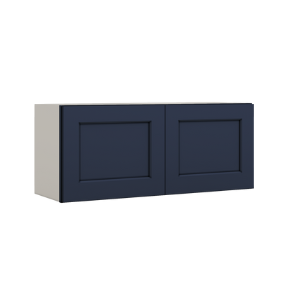 15" Tall NB29 Naval Blue Shaker Stackable Cabinet - Double Door 24", 27", 30", 33" & 36" Wide