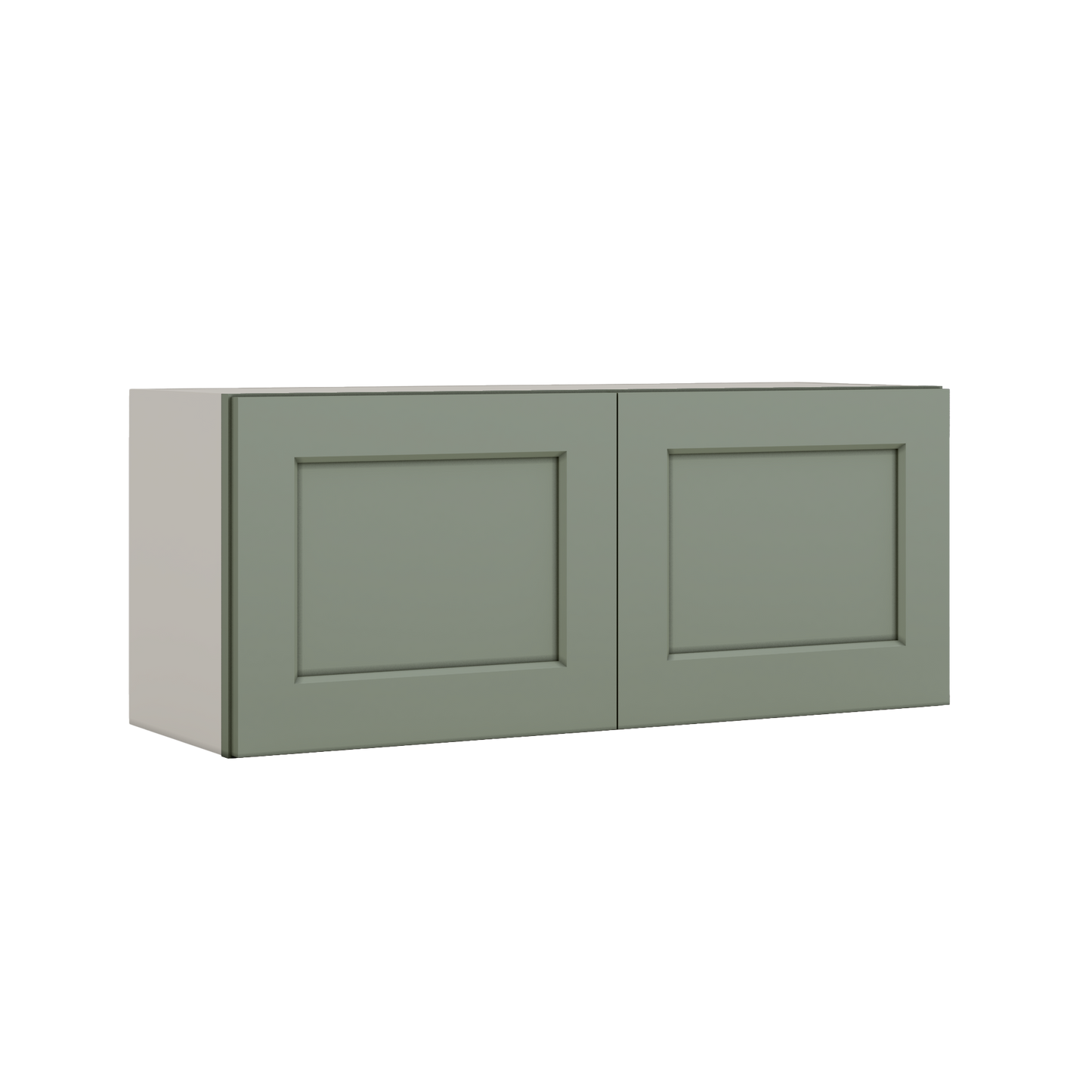 15" Tall Green Shaker Stackable Cabinet - Double Door 24", 27", 30", 33" & 36" Wide