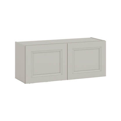 36" Wide by 12" Deep Bridge 27LGDS Laguna Gray Double Shaker Wall Cabinet - Double Door 12", 15", 18", 21", 24" Tall