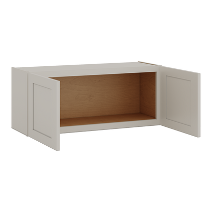15" Tall 27LGDS Laguna Gray Double Shaker Stackable Cabinet - Double Door 24", 27", 30", 33" & 36" Wide