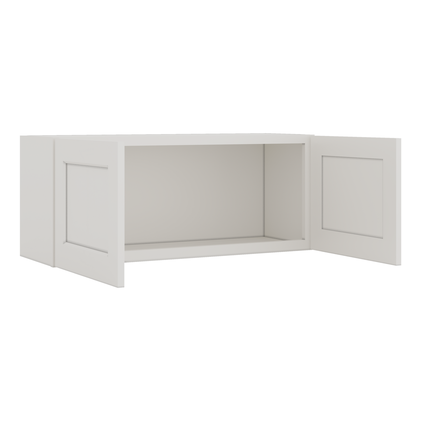 15" Tall 2WS White Shaker Stackable Cabinet - Double Door 24", 27", 30", 33" & 36" Wide