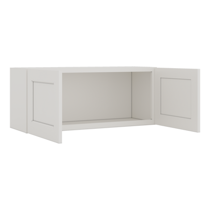 15" Tall 2WS White Shaker Stackable Cabinet - Double Door 24", 27", 30", 33" & 36" Wide
