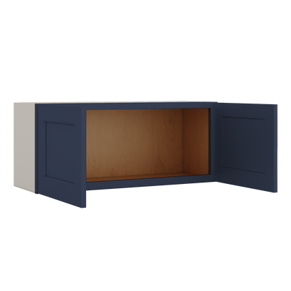 15" Tall NB29 Naval Blue Shaker Stackable Cabinet - Double Door 24", 27", 30", 33" & 36" Wide
