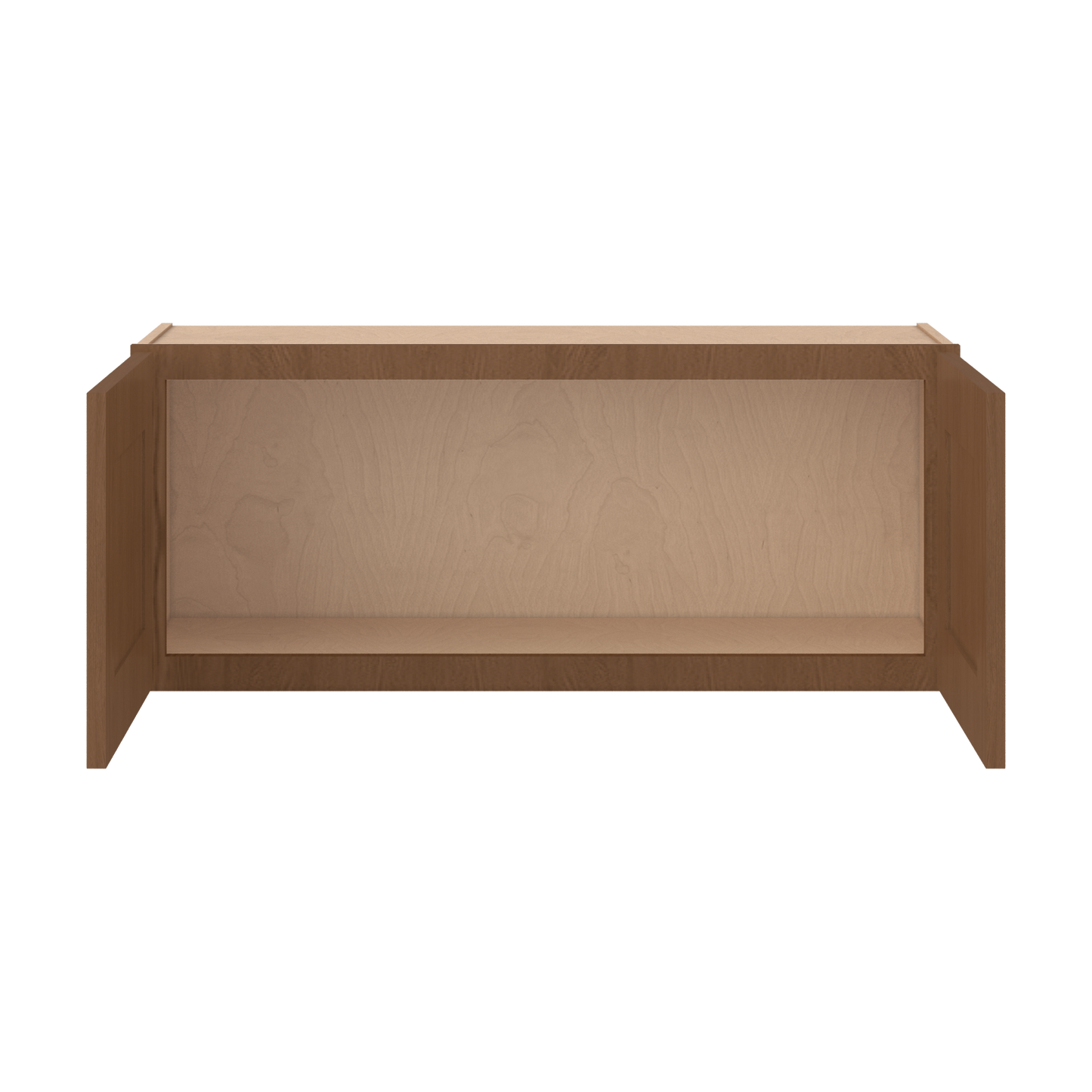 36" Wide Double Door 12", 15", 18", 21" & 24" Tall & 12" Deep Elegant Craftsman Mocha Shaker Wall Cabinet