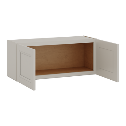 36" Wide by 12" Deep Bridge 27LGDS Laguna Gray Double Shaker Wall Cabinet - Double Door 12", 15", 18", 21", 24" Tall