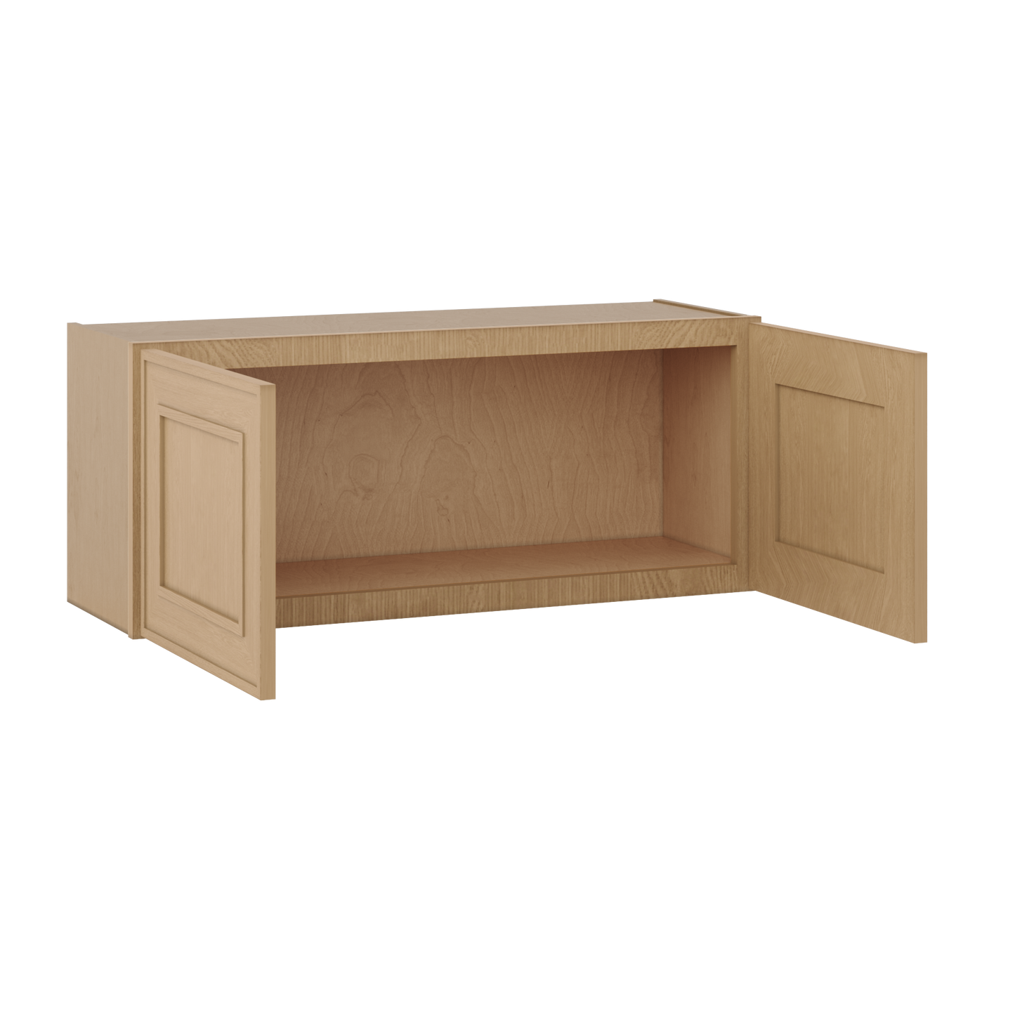 36" Wide Double Door 12", 15", 18", 21" & 24" Tall & 12" Deep Elegant Oak Craftsman Shaker Wall Cabinet