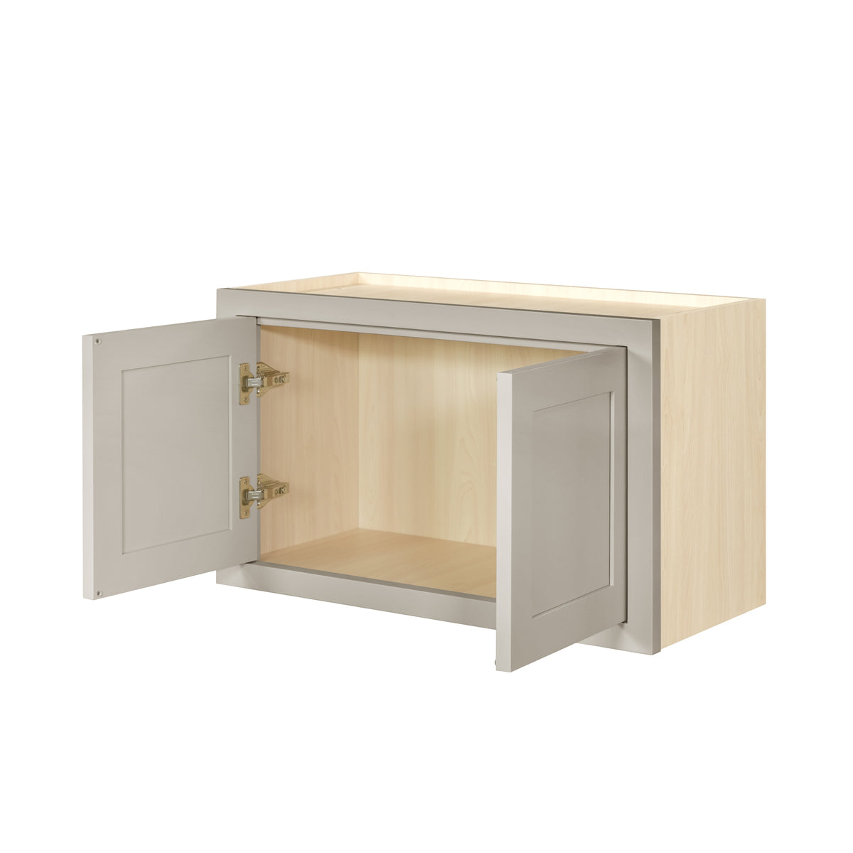 36" Wide Bridge Tuscan Gray Inset Shaker Wall Cabinet - Double Door 12", 15", 18", 21" & 24" Tall