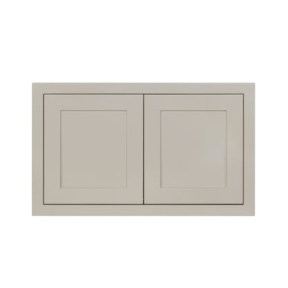 36" Wide Bridge Tuscan Gray Inset Shaker Wall Cabinet - Double Door 12", 15", 18", 21" & 24" Tall