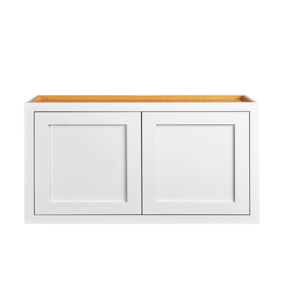 33" Wide Custom Color Stacker Inset Shaker Wall Cabinet - Double Door 12", 15", 18" & 21" Tall